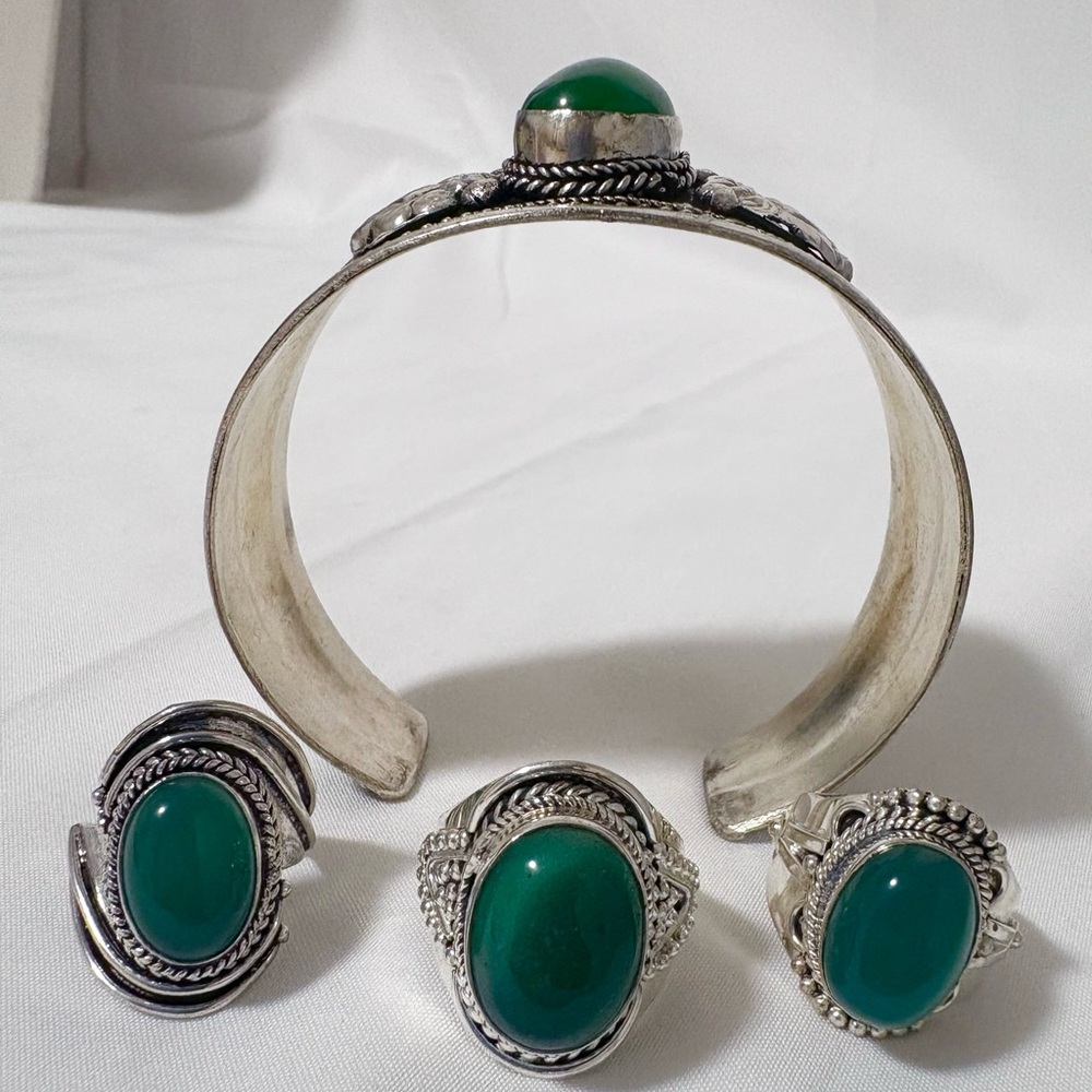 Adjustable Cuff Bracelet With 3 Ring Set - image 3
